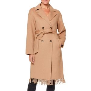 🆕️ Vince Camuto Fringe Belted Wool Trench Coat